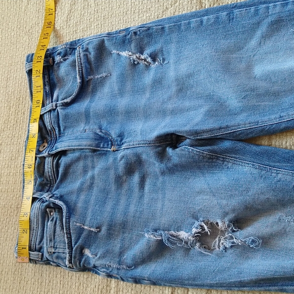Zara high rise straight crop leg distressed jeans size 4 - Picture 7 of 14